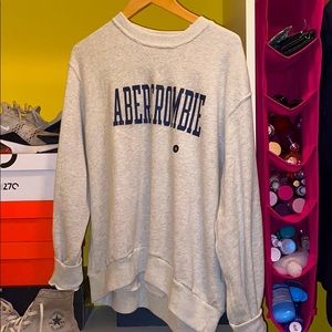 abercrombie gray crew neck